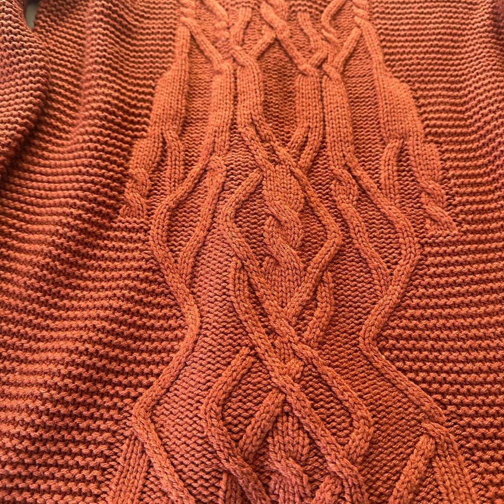 Charlotte Russe Rust Cable Knit Crewneck Sweater - Picture 2 of 7